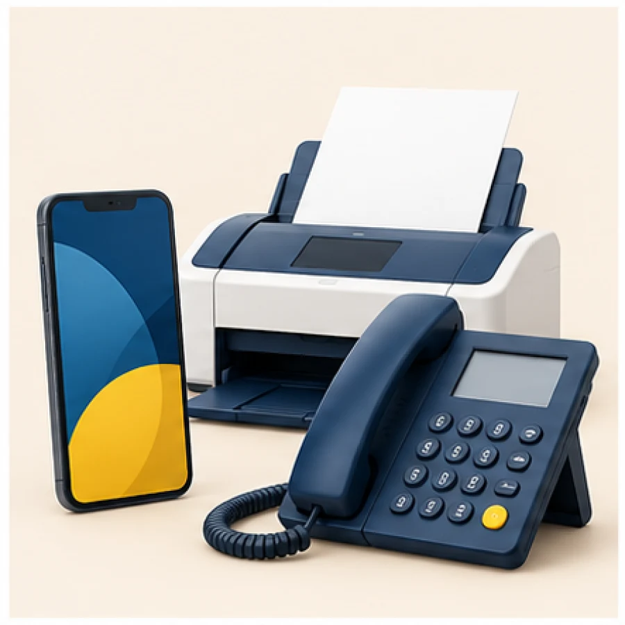Okostelefon, fax, telefon Image
